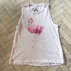 CHASER Cropped High Low Flamingo Tank